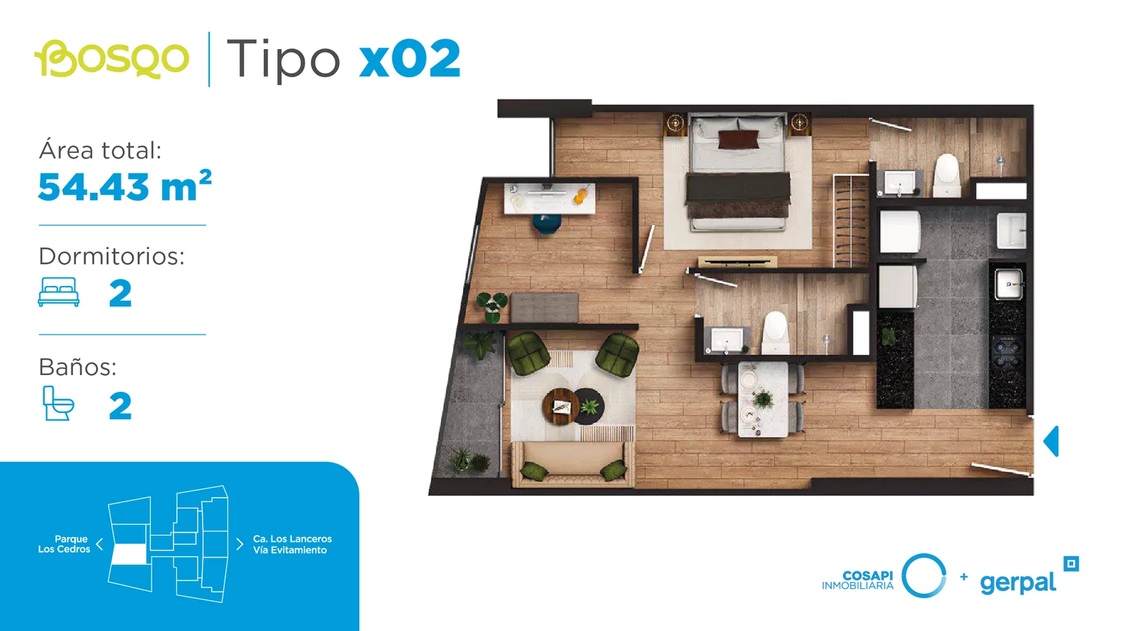 Modelo X02 · Pisos 4, 5, 6, 7, 8