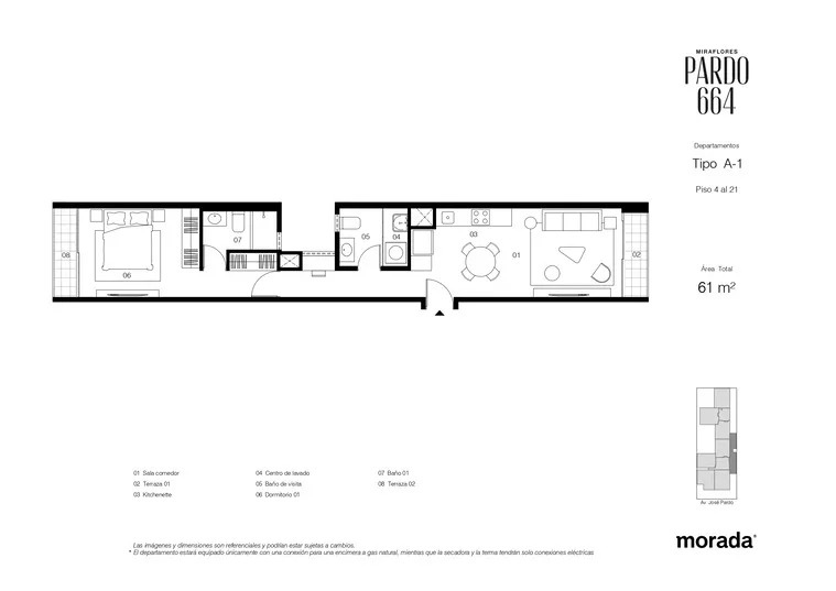 Modelo A-1 · Pisos 7 al 19