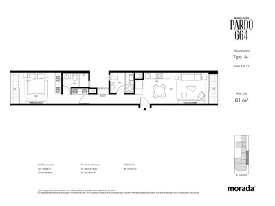 Modelo A-1 · Pisos 7 al 19