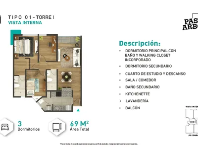 Modelo I-Tipo 1 · Pisos 1 al 12