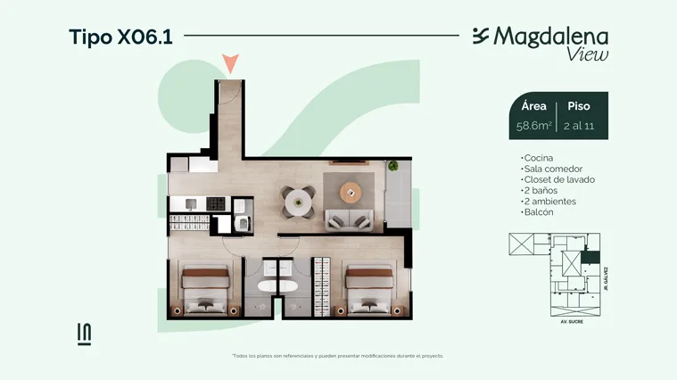 Modelo X06 · Pisos 2 al 11