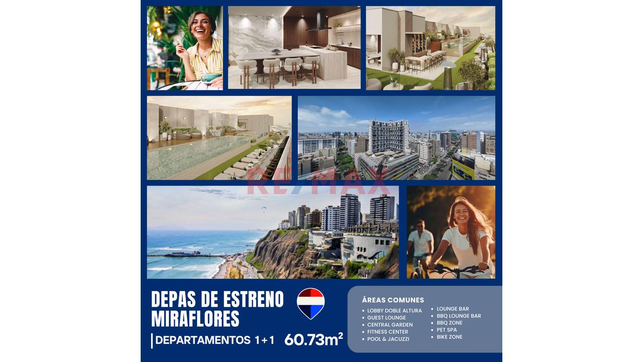 Flats 1 + 1 En Miraflores 2 Baños Compl,Etos