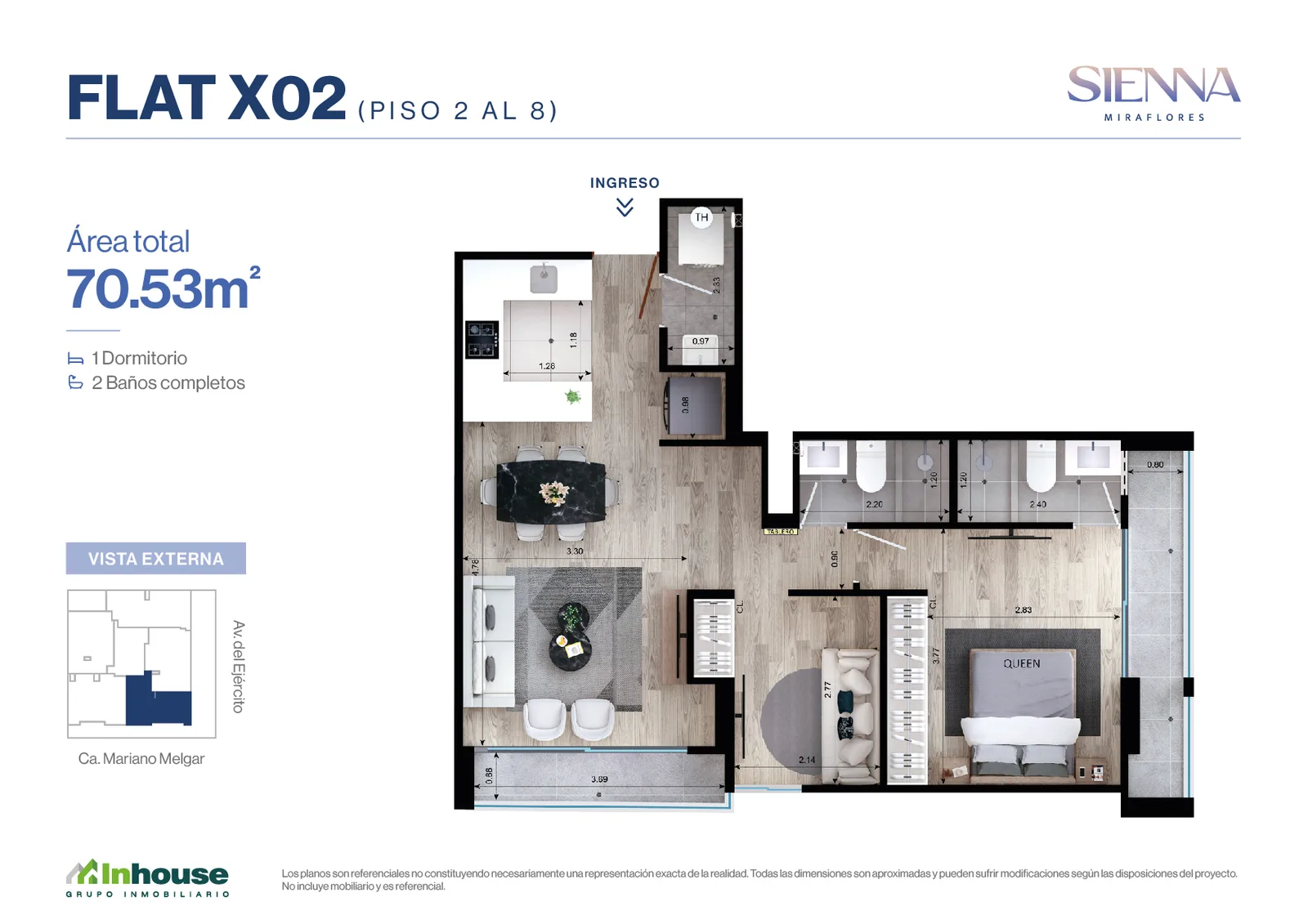 Modelo X2 · Pisos 4, 5, 7