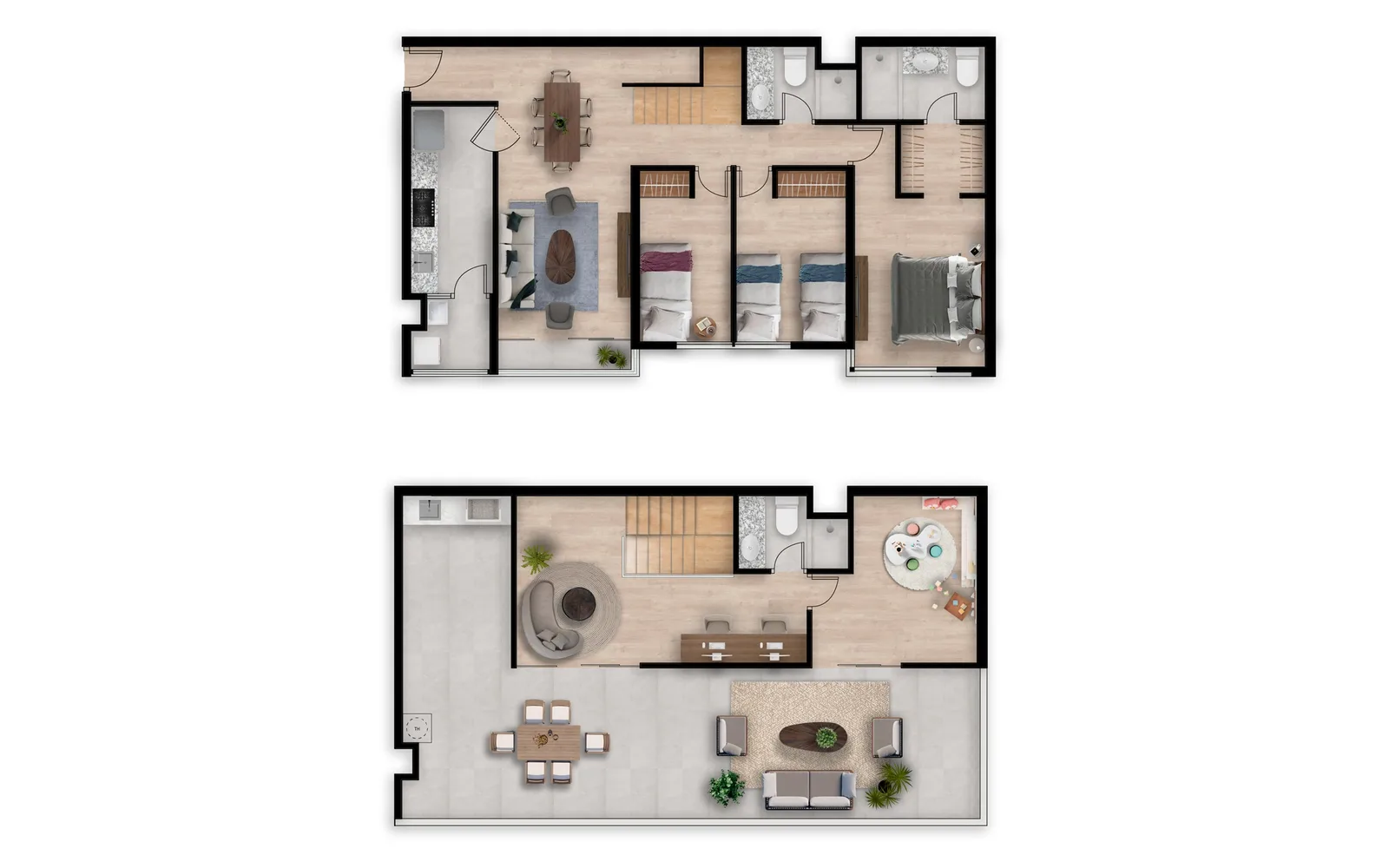 Modelo DUPLEX TIPO 1 · Pisos 3 y 5