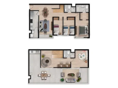 Modelo DUPLEX TIPO 1 · Pisos 3 y 5