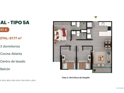 Modelo TIPO 5A · Pisos 2 al 9