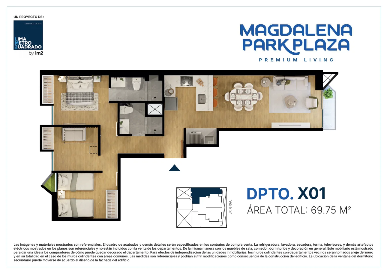Modelo TIPO X01 · Pisos 3 al 14