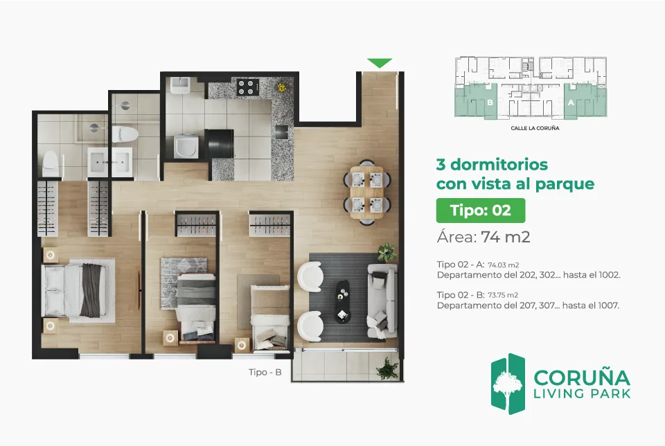 Modelo TIPO 2 - A · Pisos 2 al 10