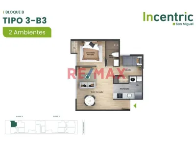 Proyecto Incentric San Miguel- Dpto. Dos Dormitorios