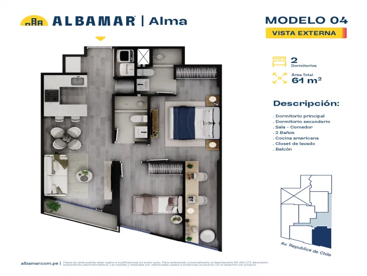 Modelo Modelo 4 · Pisos 2 al 15
