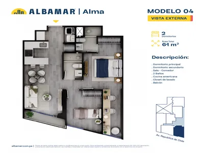 Modelo Modelo 4 · Pisos 2 al 15