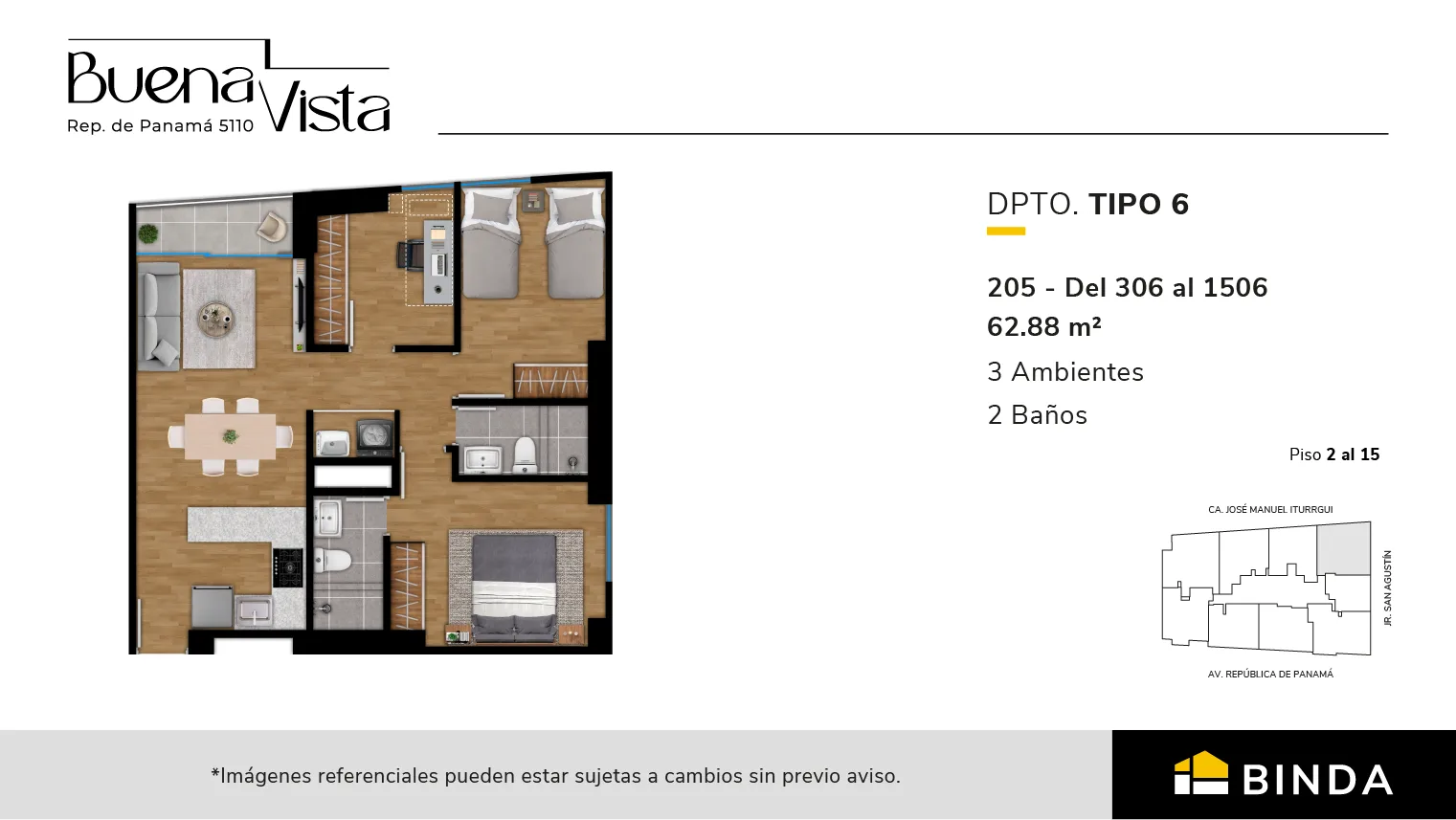 Modelo TIPO 6 · Pisos 2 al 12