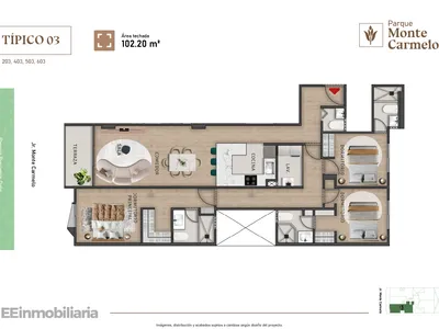 Modelo Típico 3 · Pisos 2, 4, 5, 6