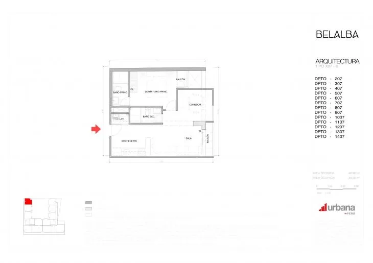 Modelo B-X07 · Pisos 5, 13, 14