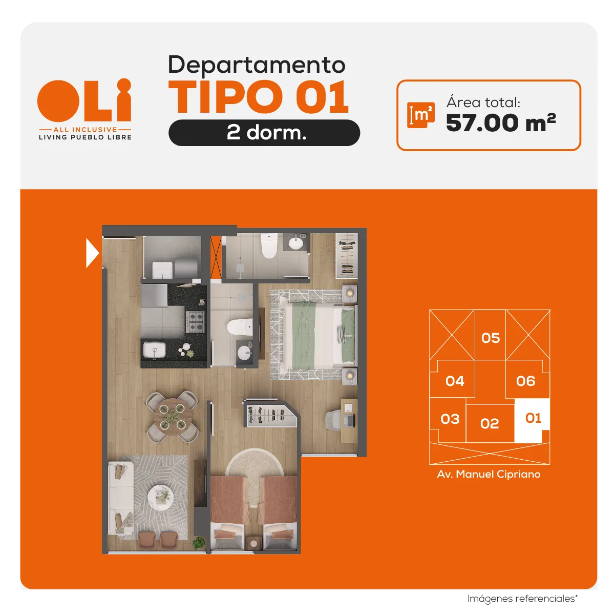 Modelo X-01 · Pisos 4 al 20