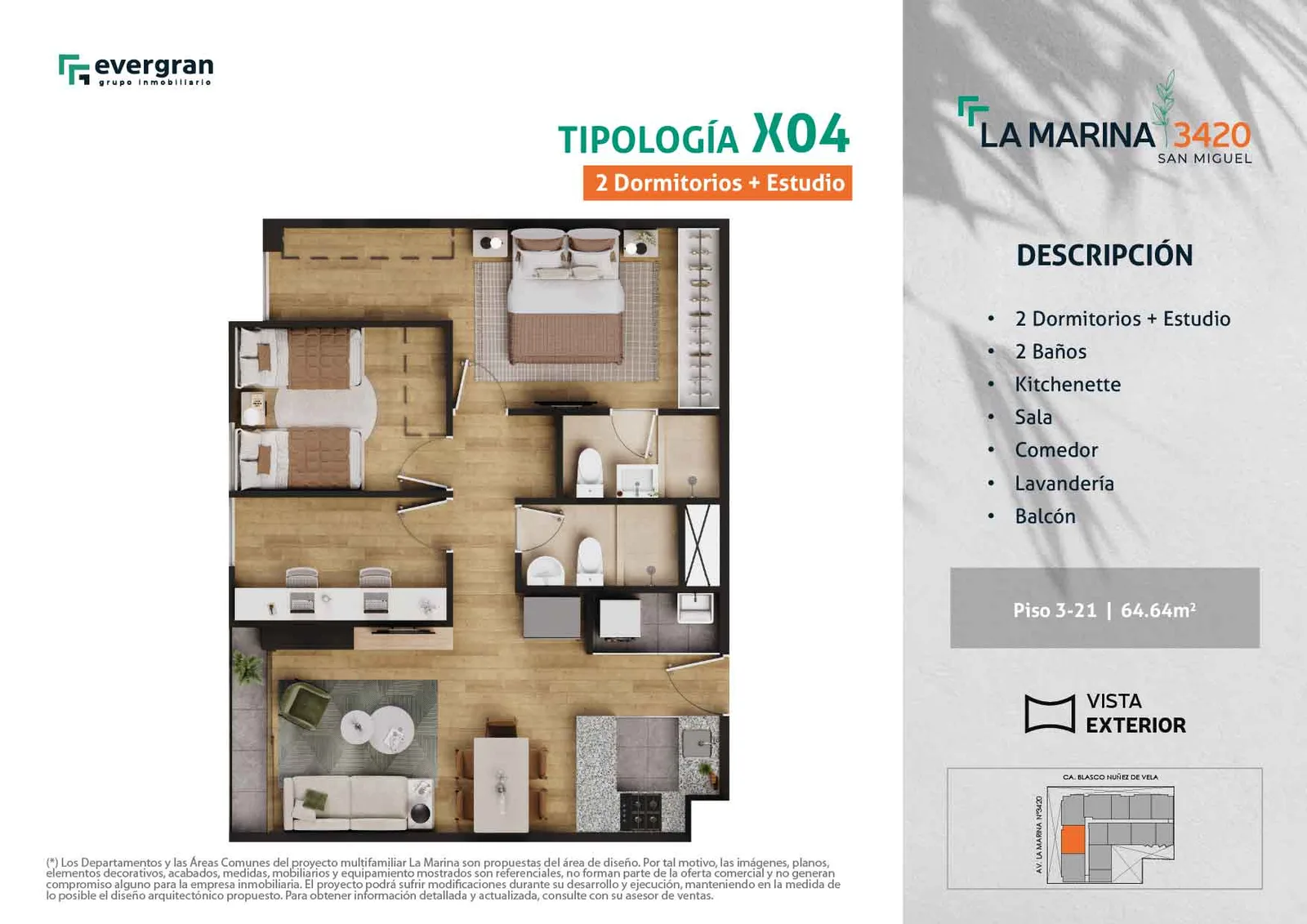 Modelo Tipo 04 · Pisos 3 al 21