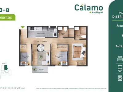 Modelo Tipo 3 - B · Pisos 3 al 13