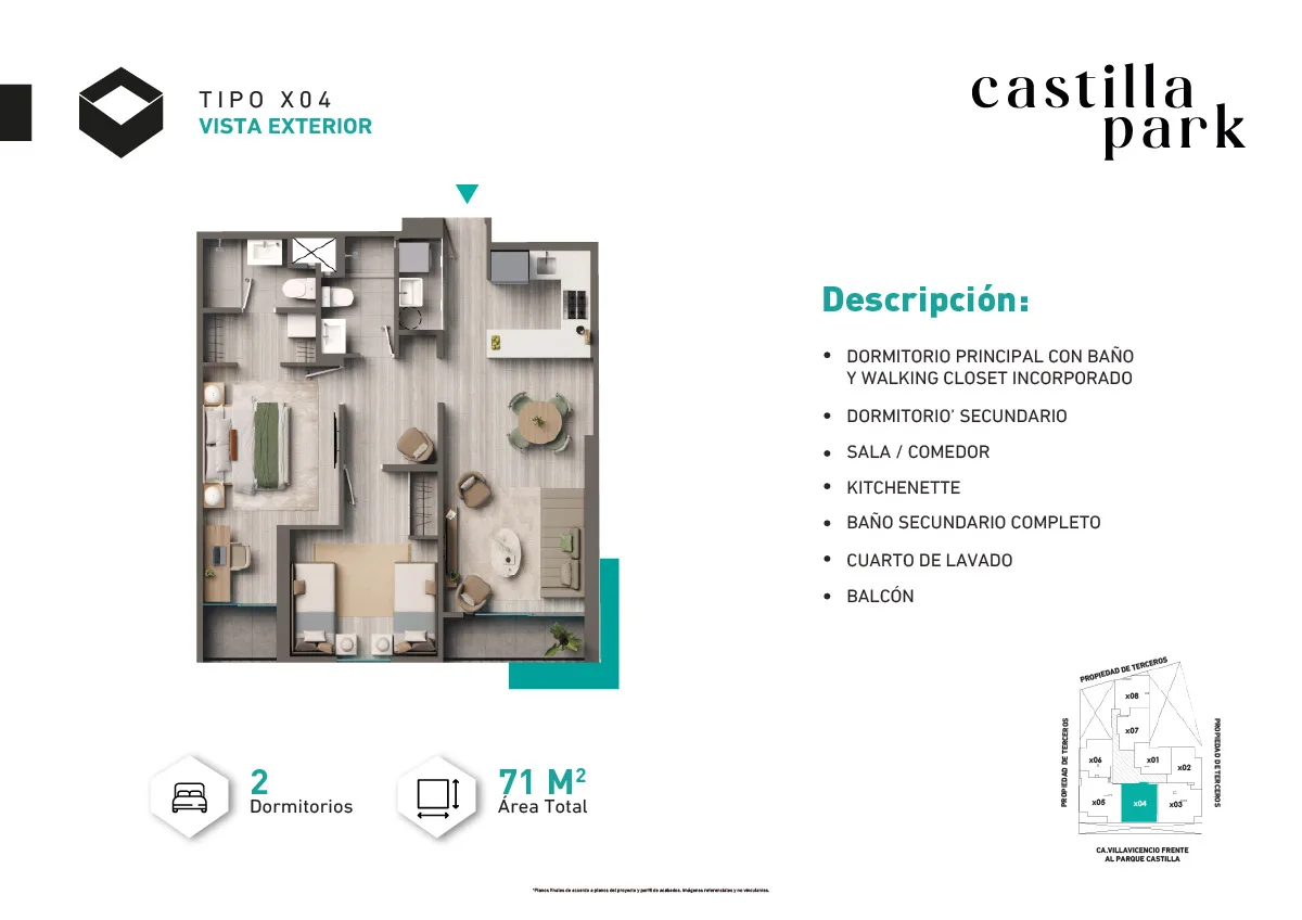 Modelo Tipo X04 · Pisos 14 al 21