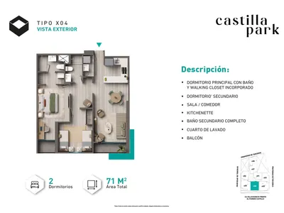 Modelo Tipo X04 · Pisos 14 al 21