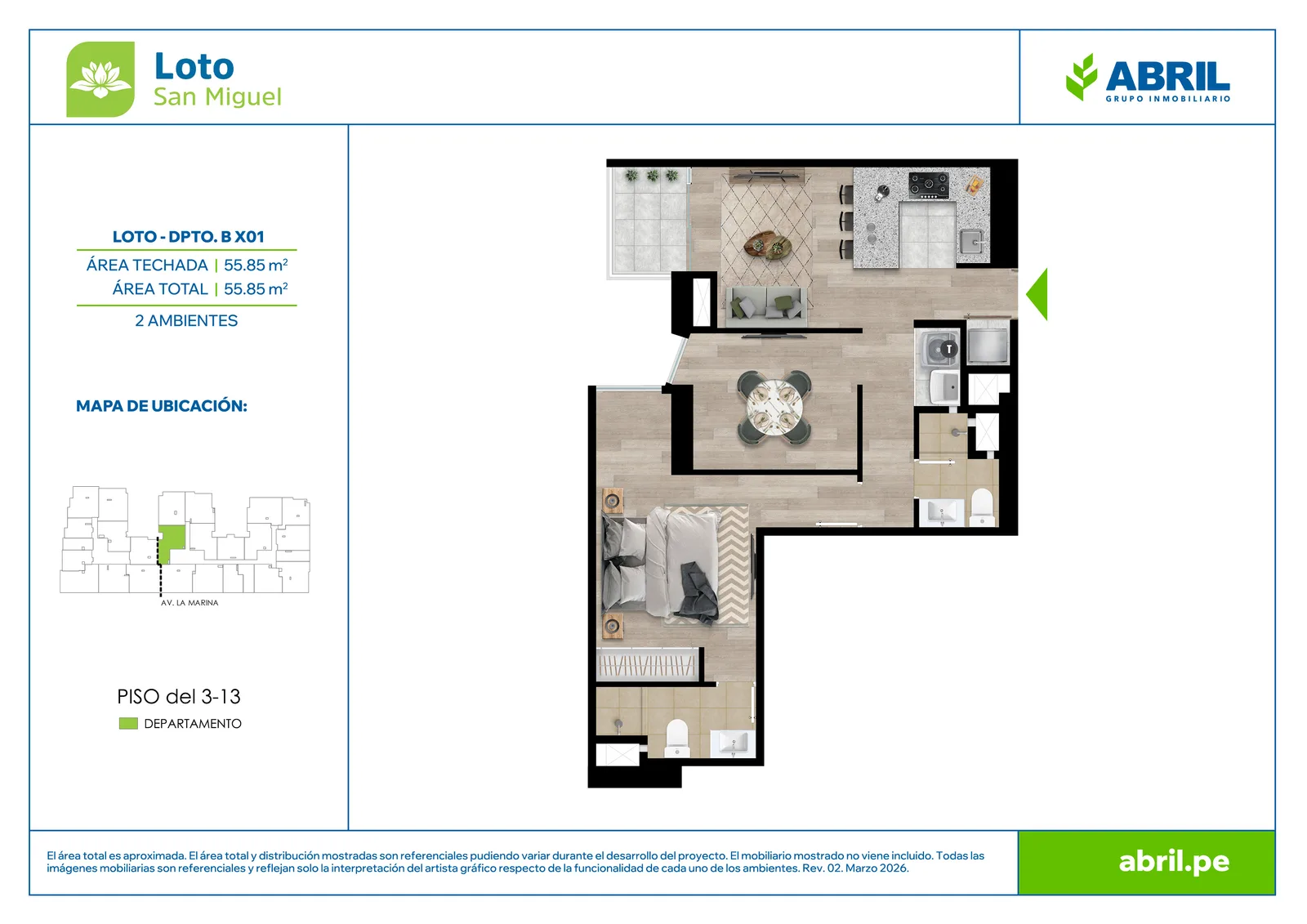 Modelo LOT-2-X01B · Pisos 10, 11, 12, 13