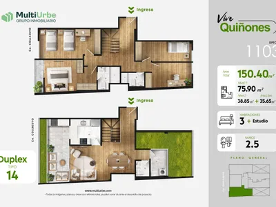 Departamento 4 dorm. 150.4 m²