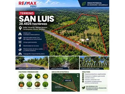 Terreno De 28.48 Ha Frente A La Carretera Interoceánica – Valle Yaverija, Tahuamau - Iñapari - Madre De Dios”