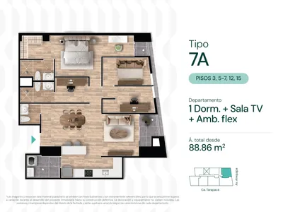 Modelo TIPO 7A · Pisos 3 y 5