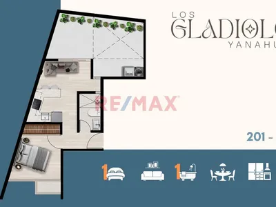 Proyectos Gladiolos - Tipologia De 1 Habitacion Con Patio - 201