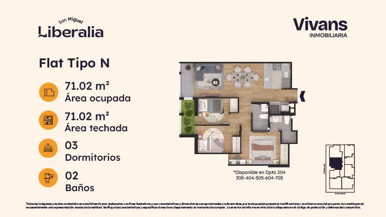 Modelo TIPO N · Pisos 2, 3, 4, 5, 7