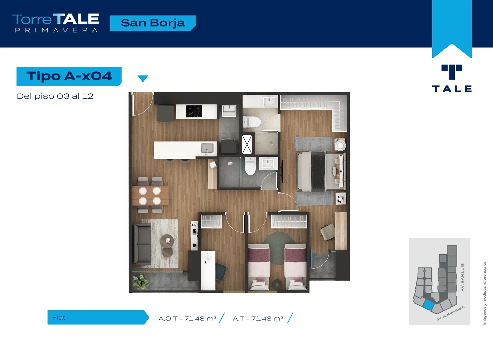 Modelo T1-X04 · Pisos 17 al 25