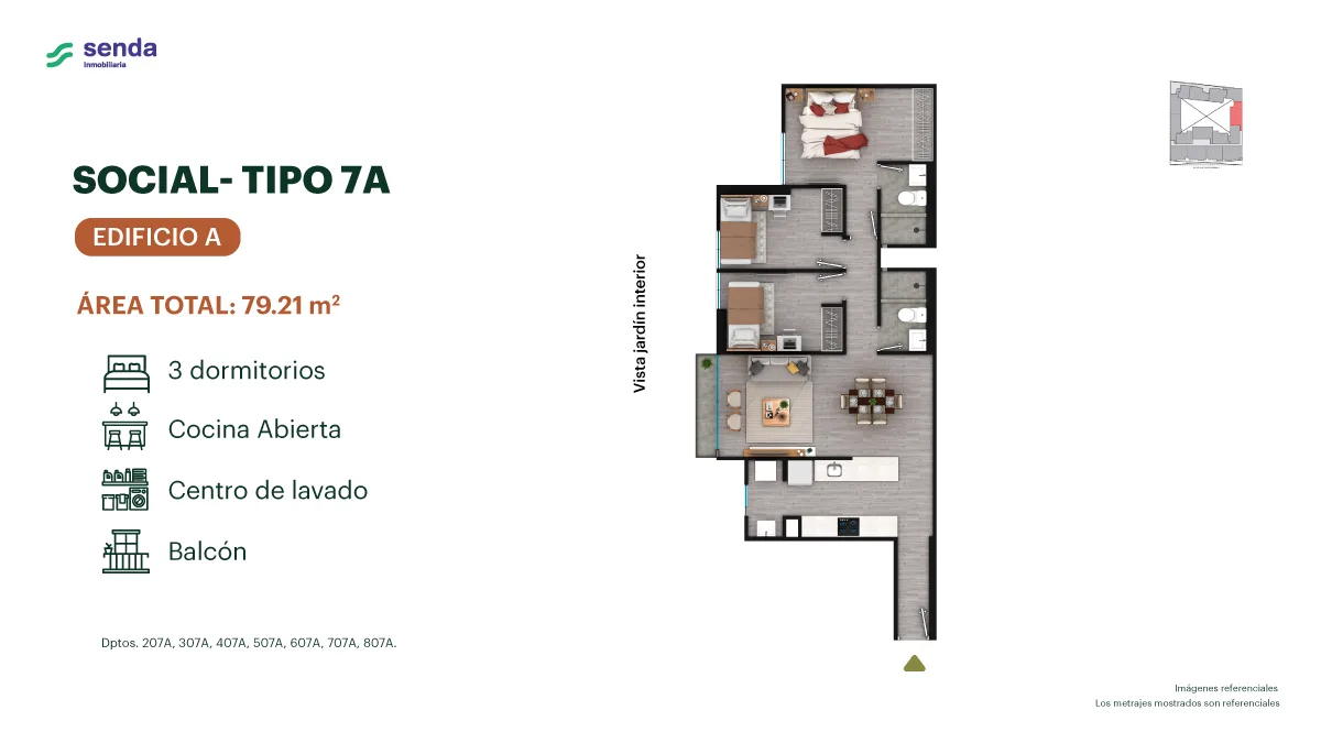 Modelo TIPO 7A · Pisos 6, 7, 8