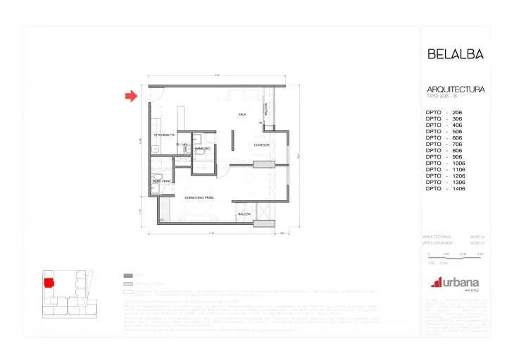 Modelo B-X06 · Pisos 2 al 14