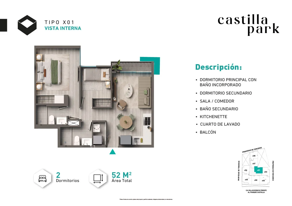 Modelo Tipo X01 · Pisos 7 al 21