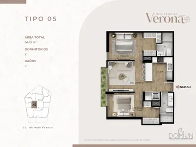 Modelo TIPO 5 · Pisos 2, 3, 5, 6