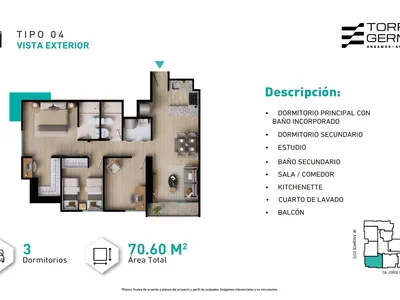 Modelo P4-P18-X04 · Pisos 5 al 17
