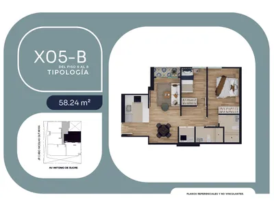 Modelo X05-B · Pisos 6, 7, 8