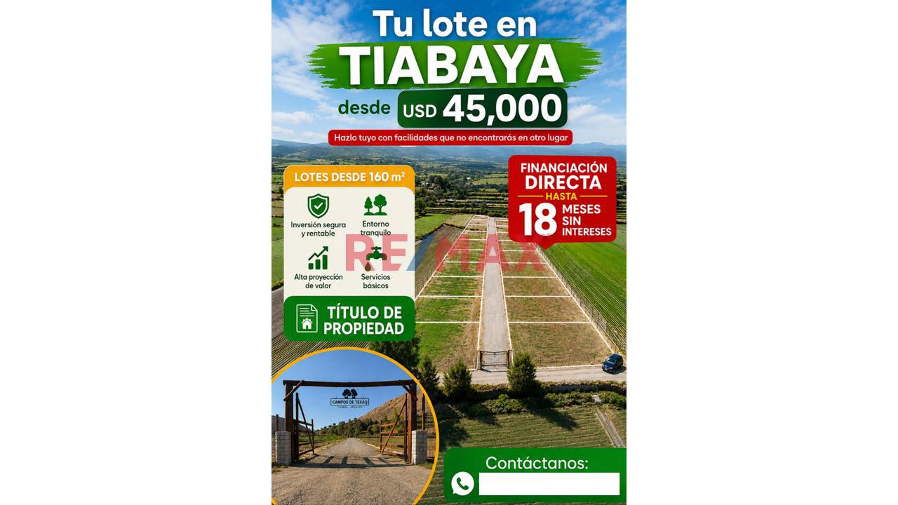 Se Vende Terrenos Desde 233 M² En Proyecto Tiabaya