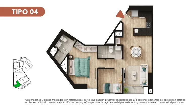 Modelo TIPO 4 · Pisos 3 al 28
