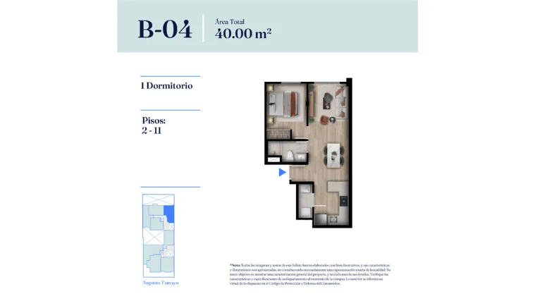 Modelo Tipo B-04 · Pisos 3 al 11