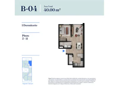 Modelo Tipo B-04 · Pisos 3 al 11