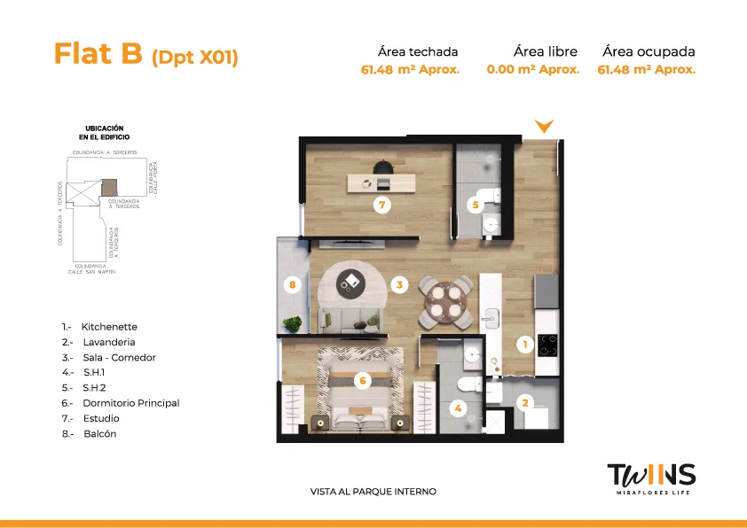 Modelo FLAT X01 · Pisos 2 al 11