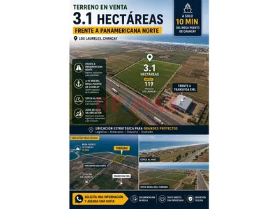 Vendo Terreno 31,000M2 - Km 38 Panamericana Norte - Chancay