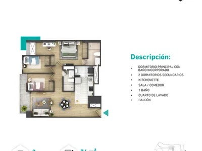 Modelo Tipo 1 · Pisos 19 y 25