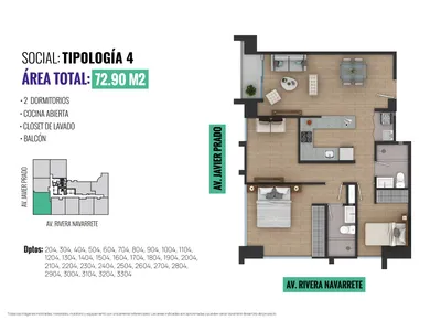Modelo TIPO 4 · Pisos 2 al 27