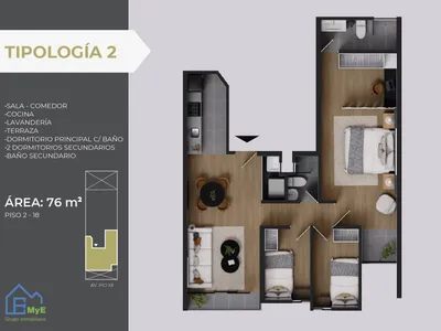 Modelo 2 · Pisos 11, 13, 14