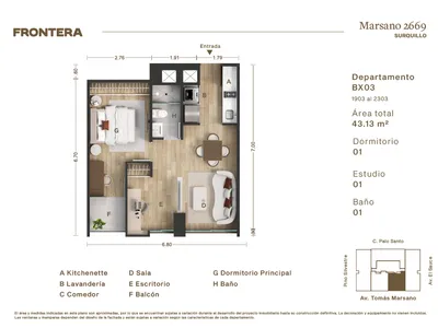 Modelo BX03 · Pisos 22 y 23