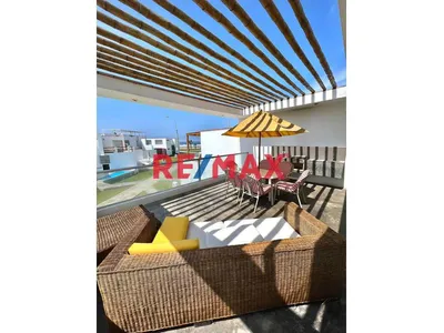 Exclusiva Casa De Playa Amoblada En Condominio Moravia – 3 Suites, Terraza Con Parrilla Y A 8 Min Del Boulevard De Asia