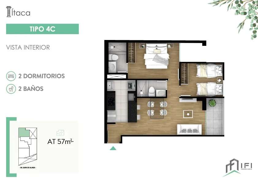 Modelo TIPO 4C · Pisos 3, 5, 9, 11