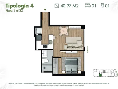 Modelo 4 · Pisos 6 al 22