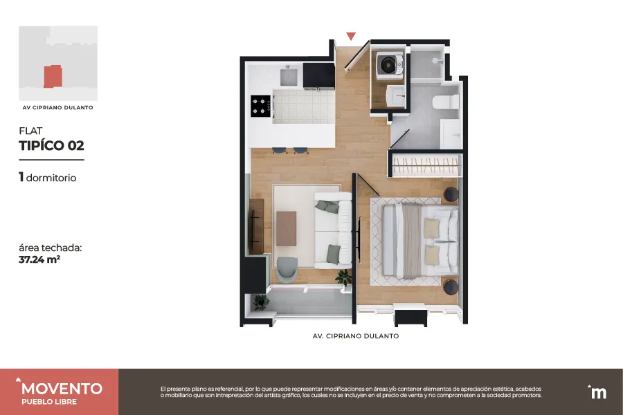 Modelo Flat Típico 02 · Pisos 4, 7, 8, 9, 10